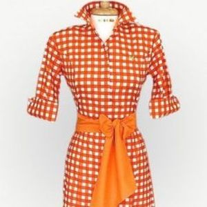 Middy ‘N Me Orange Check Shirt Dress